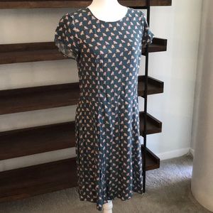 Boden feather-print Dress